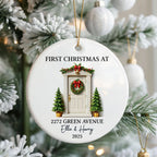 First Christmas New Home 3D Effect - Personalized Ceramic Ornament - New Home Decor