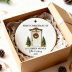First Christmas New Home 3D Effect - Personalized Ceramic Ornament - New Home Decor